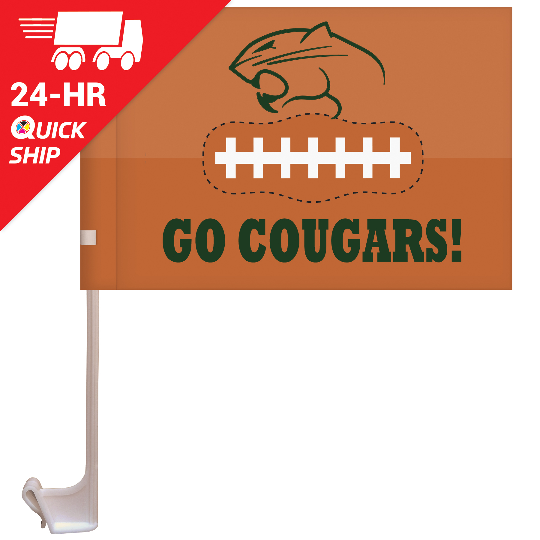 24 - Hour 7.5" x 10.5" Stationary Use Single Reverse KP Car Flag 4