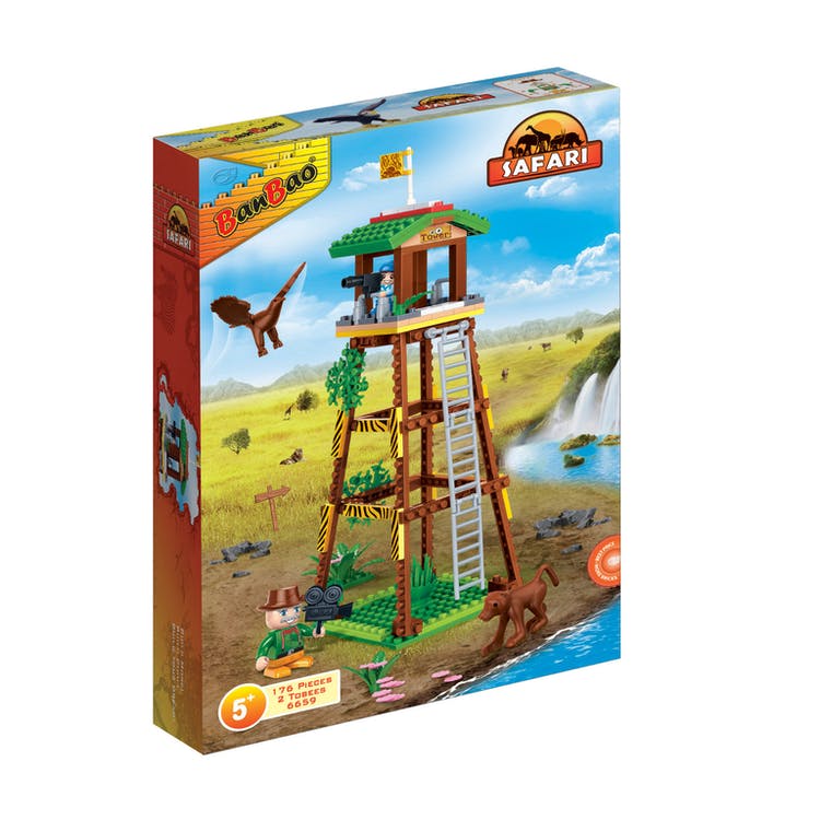 Safari Watch Tower Interlocking Block Sets - 170 Pieces 1