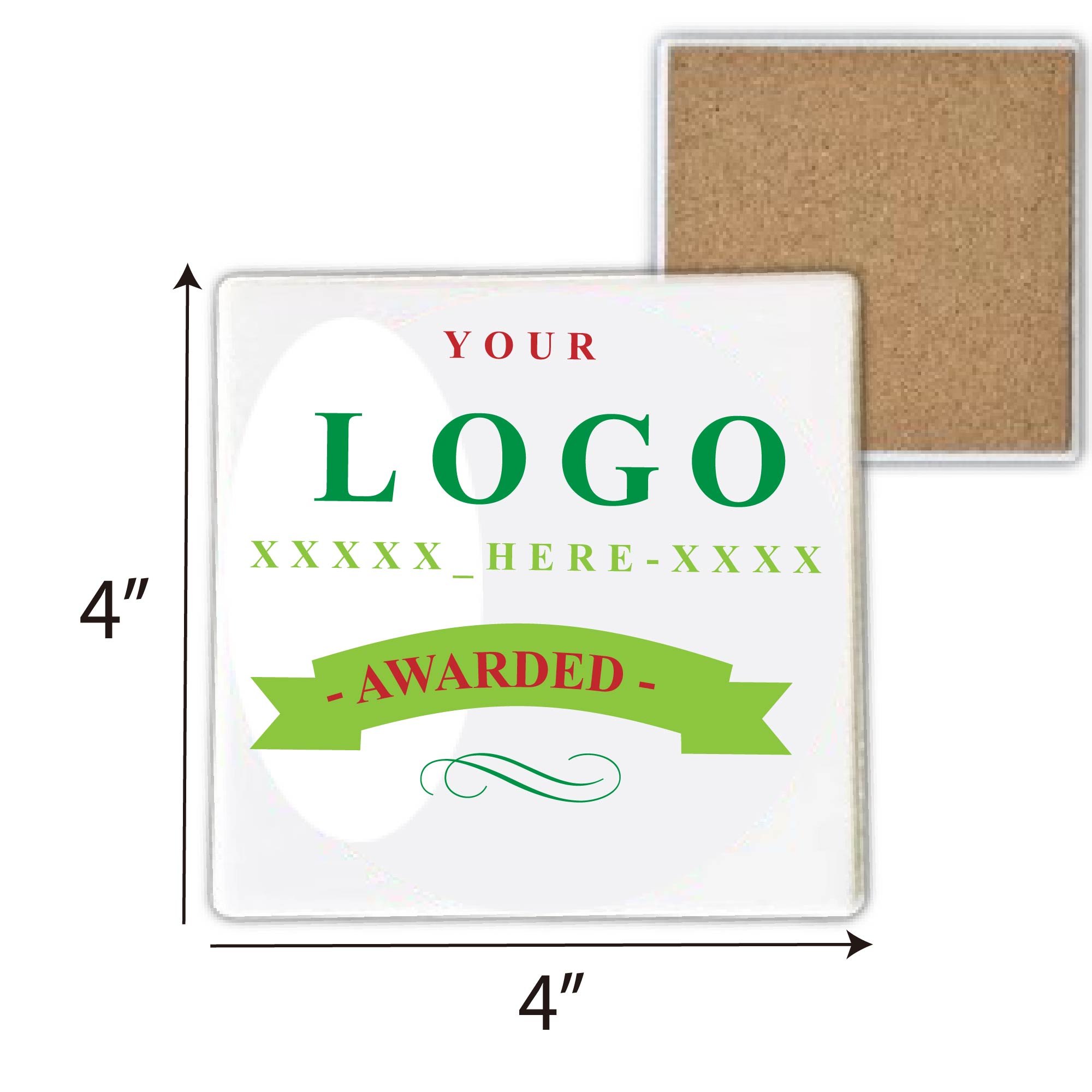 Full Color Square Slate Coaster Set 2