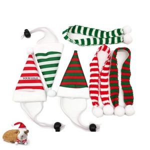 Christmas Cat Costume Santa Hat And Scarf 2