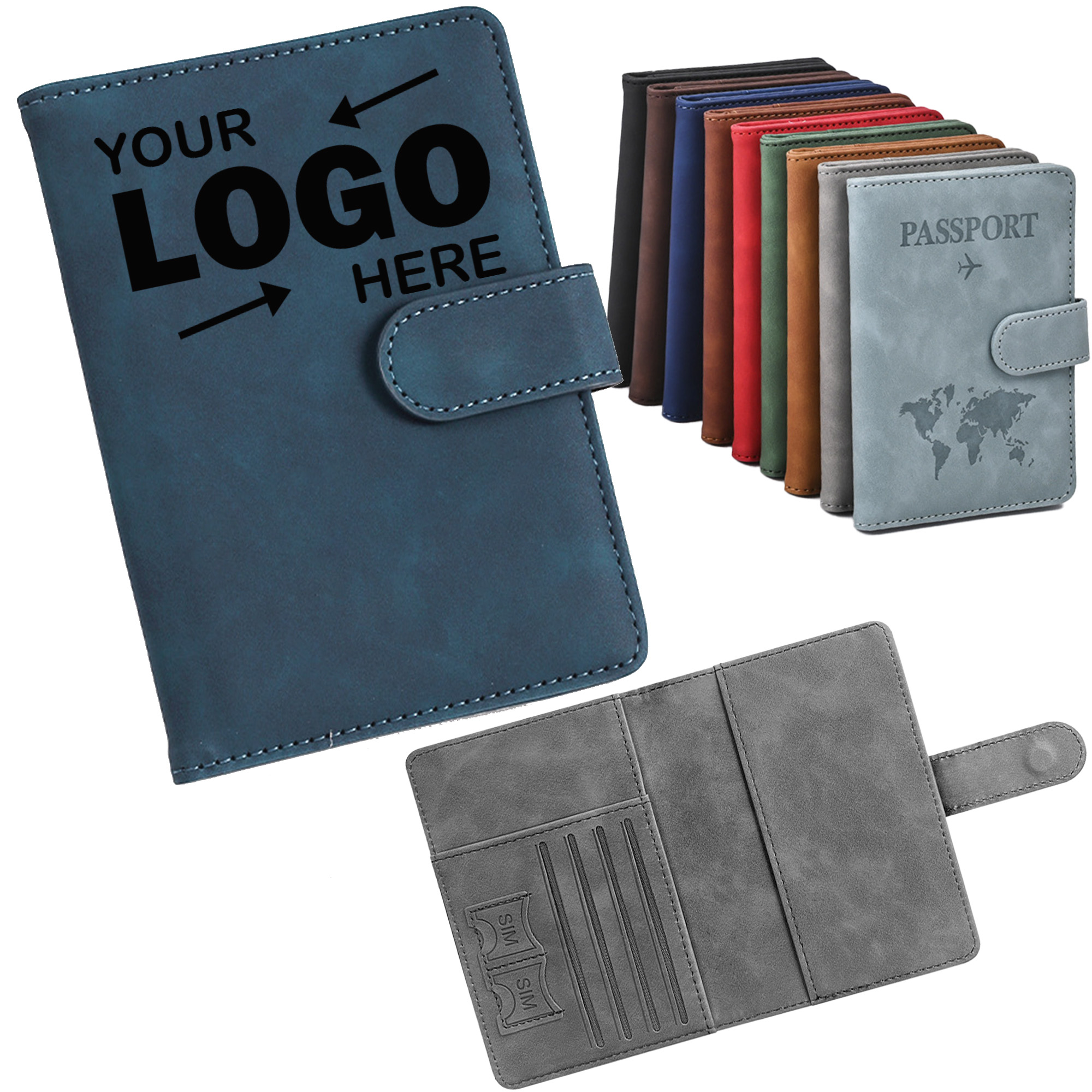 PU Leather Material Magnetic Closure Passport Holder 2