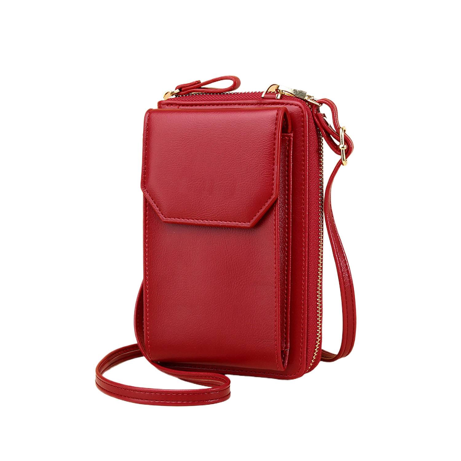 Women RFID PU Leather Crossbody Wallet w/Card Slots 2