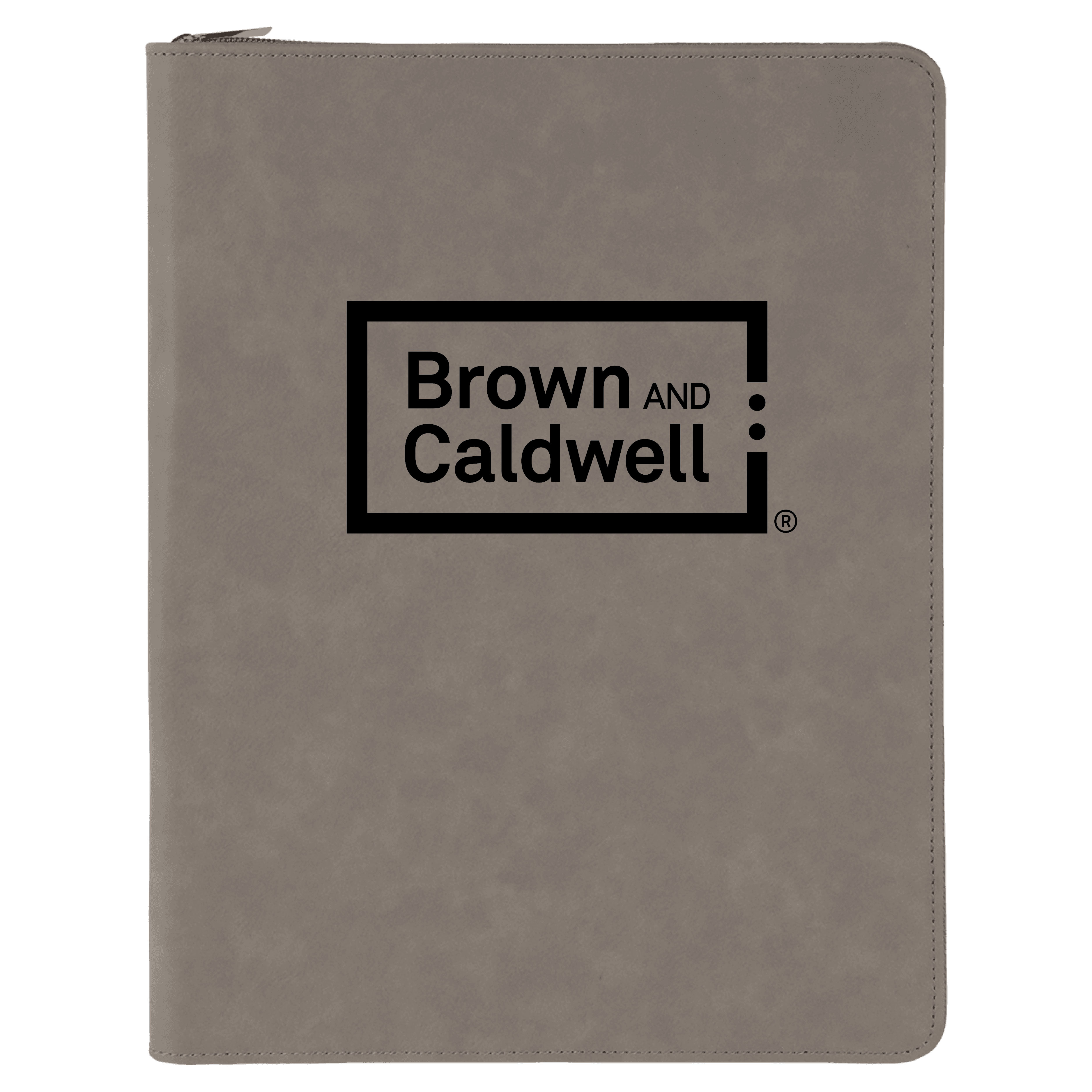 9" x 12" Leatherette Gray Portfolio with Zipper 3