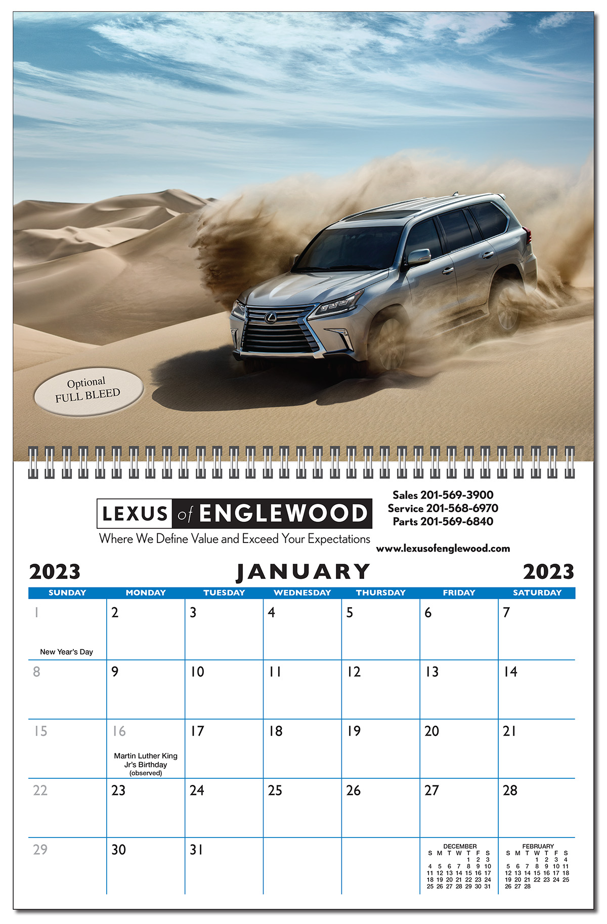 Custom 13 Image Appointment Style Calendar