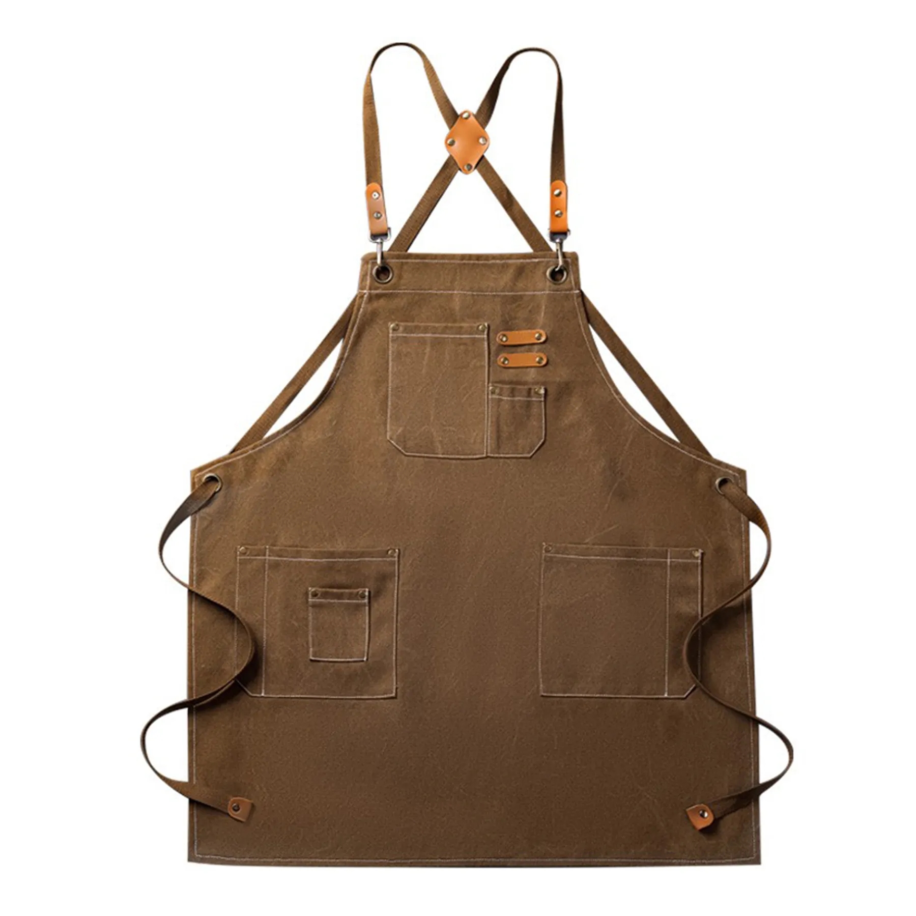 Adjustable Denim Bib Work Apron With Pocket 4