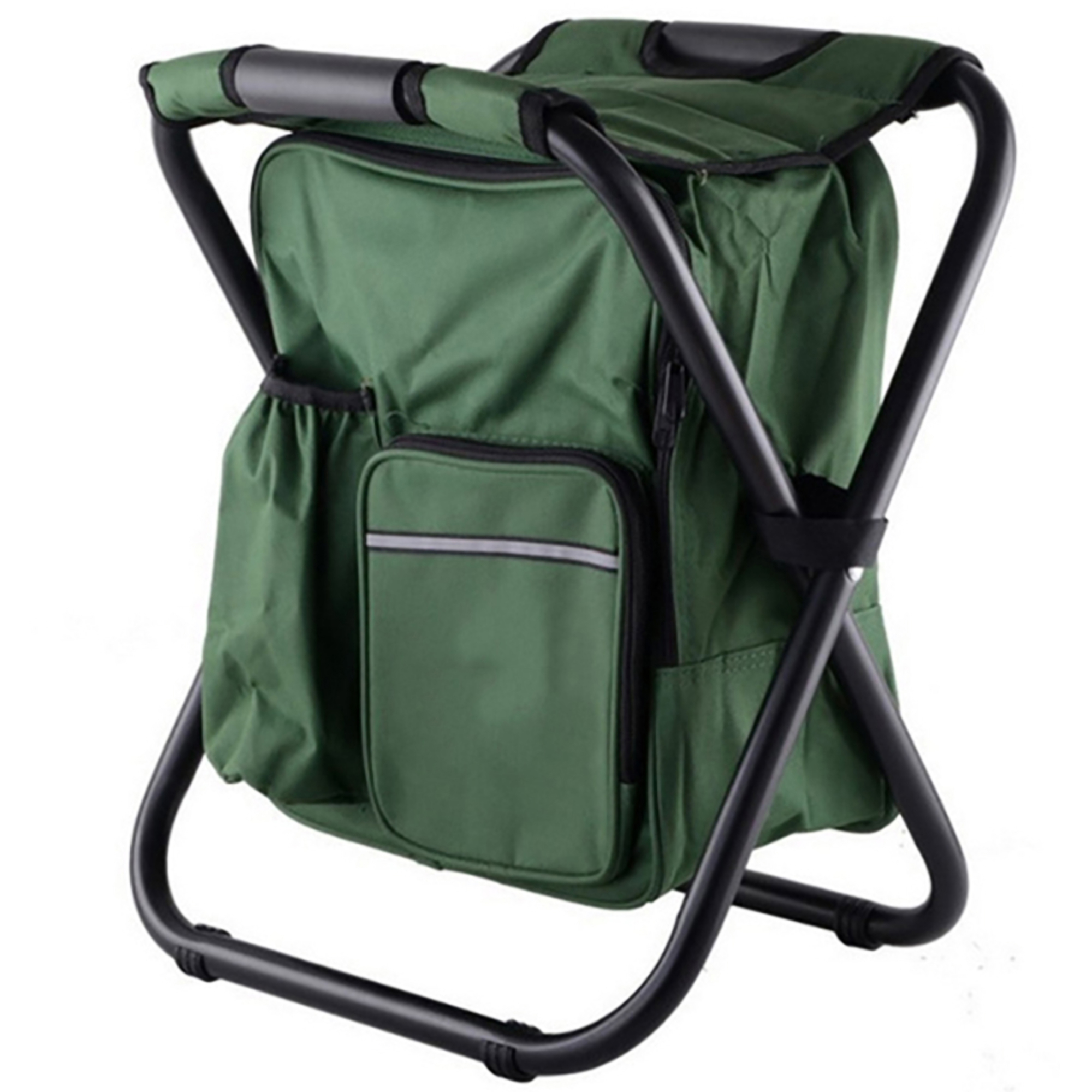 Foldable Outdoor Steel Chair w/Built In Cooler Bag 5