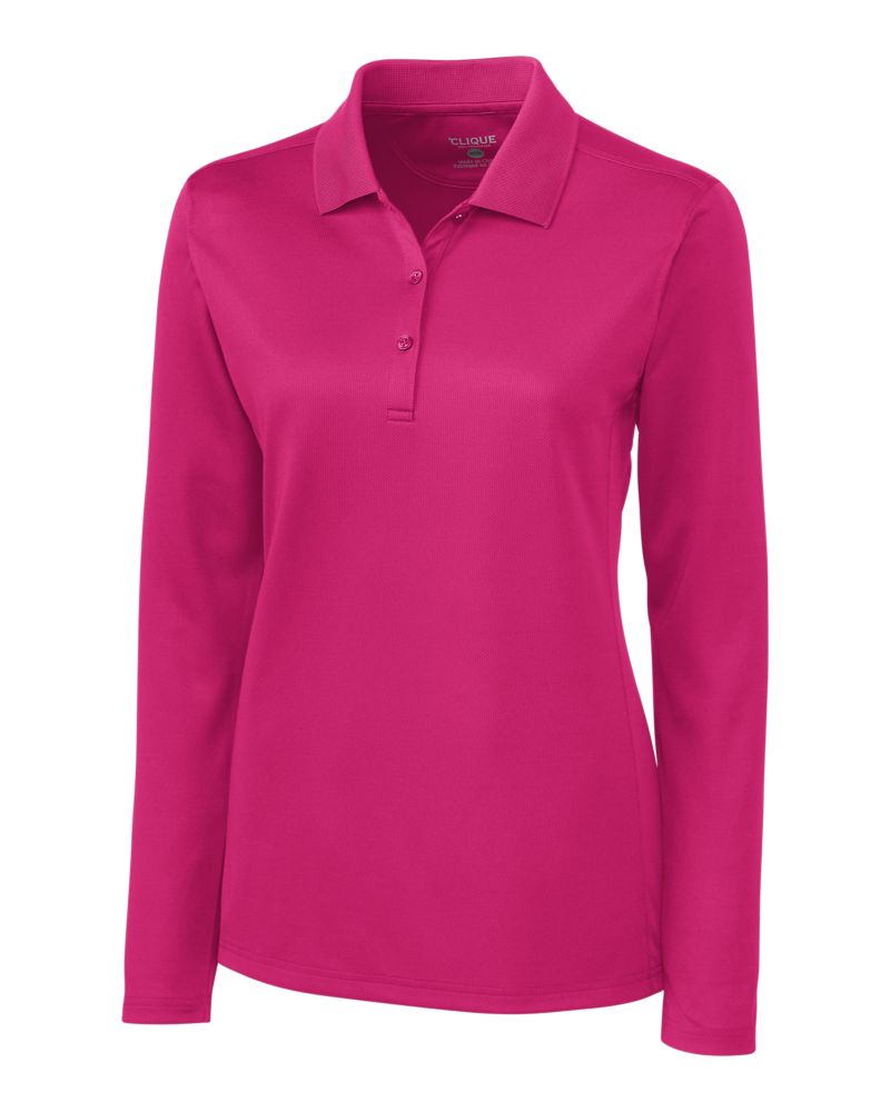 Clique Ice Pique Tech Womens Long Sleeve Polo 50