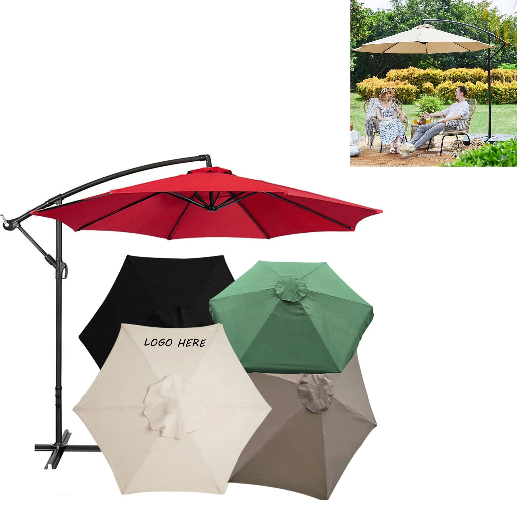 Patio Offset - Cantilever Hanging Outdoor Umbrella 4