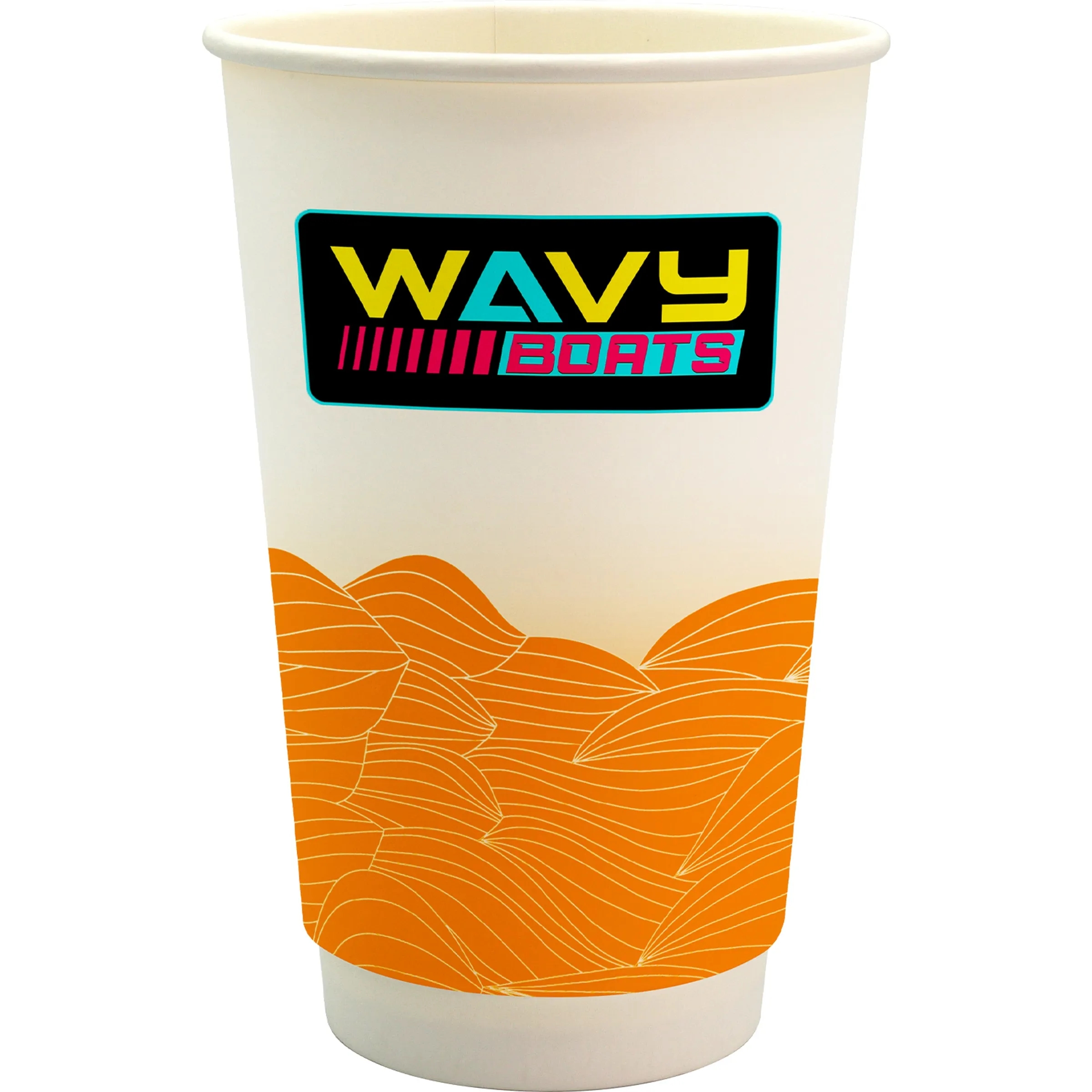 16 oz. Full Color Turbulent Waves Cube Paper Cup 25