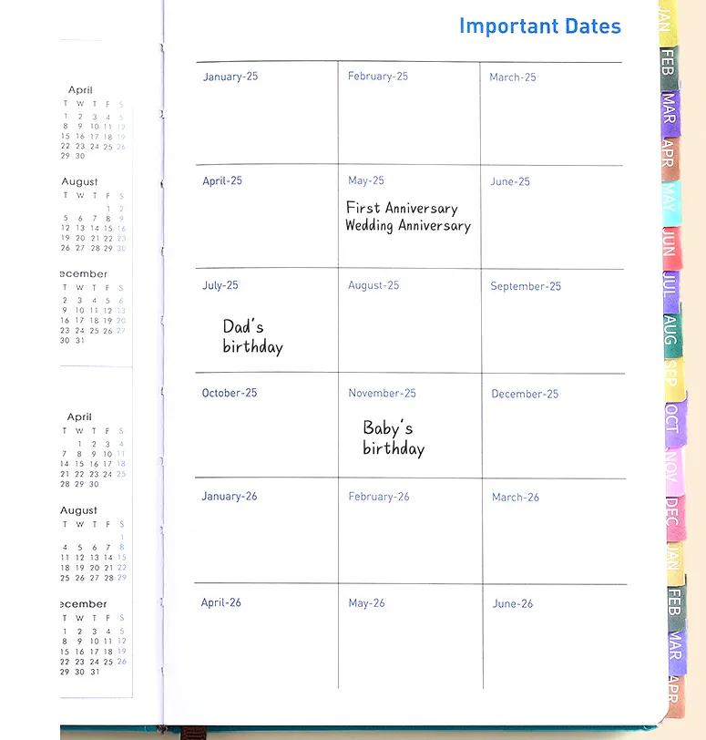 2025-2026 A5 Leather 18 Months Planner Notebook 4