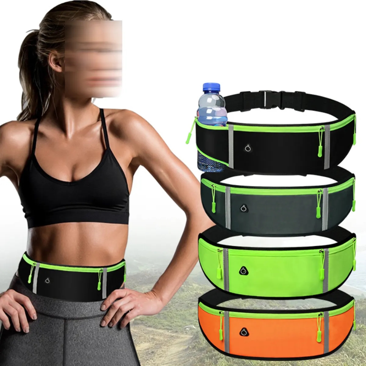 Running Belt Waist Fanny Pack Bag with Bottle Holder 5