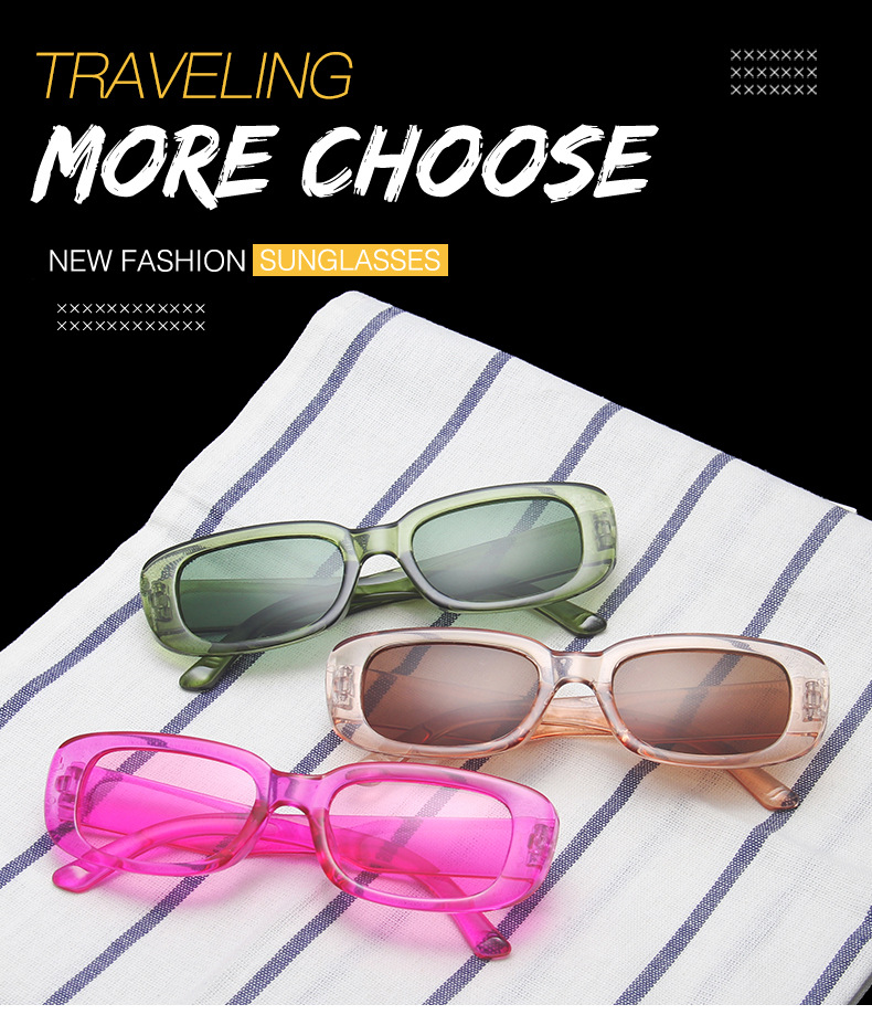 Rectangle Retro Fashion Sunglasses for Women Men 11