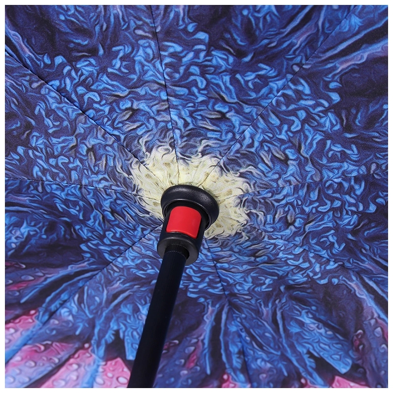 Custom Outdoor Travel C-Handle Reverse Umbrella 19