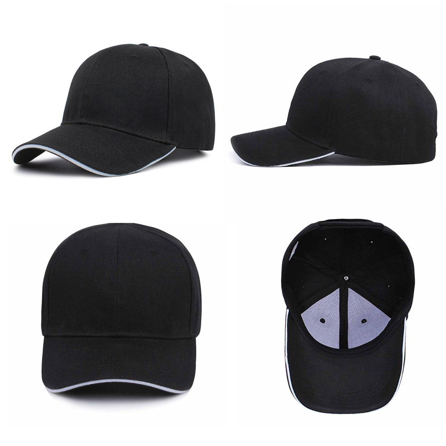 Stock Solid Color Poly Twill 6-Panel Baseball Cap w/ 14