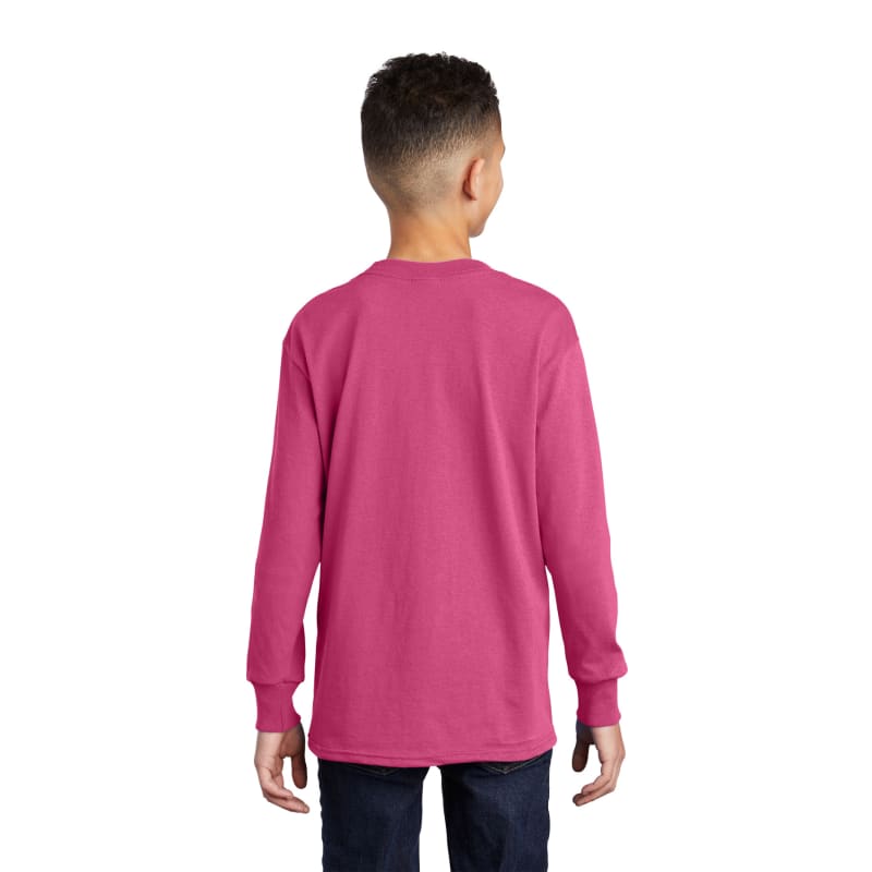 Port & Company Youth Long Sleeve Core Cotton Tee. 129