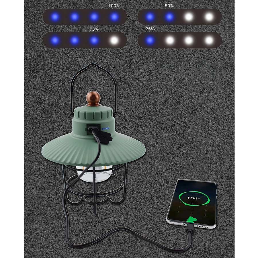 Retro Outdoor Camping Light & Picnic Lantern with Power Bank 4