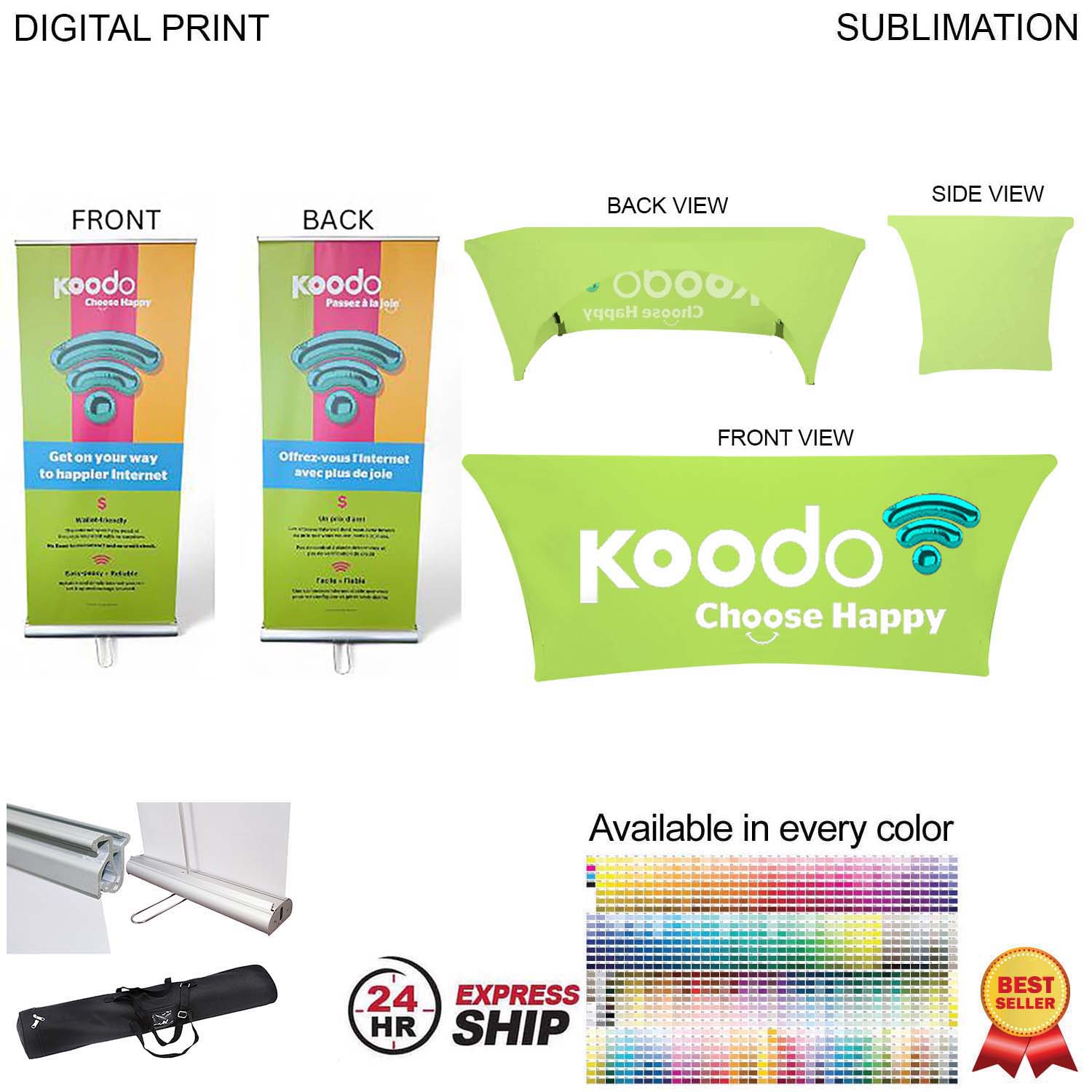 24Hr Express Ship - Supreme Tradeshow Package, Banner (DP783) + Stretch fit tablecloth 6' (SU577) 13