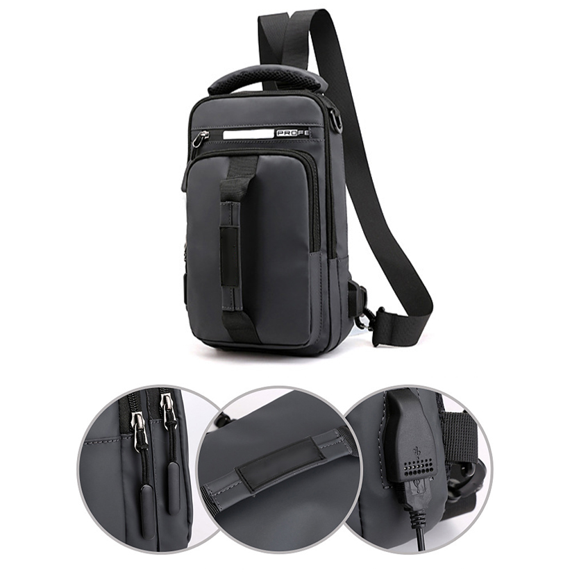 Sling Backpack with Detachable Strap and USB Port 2