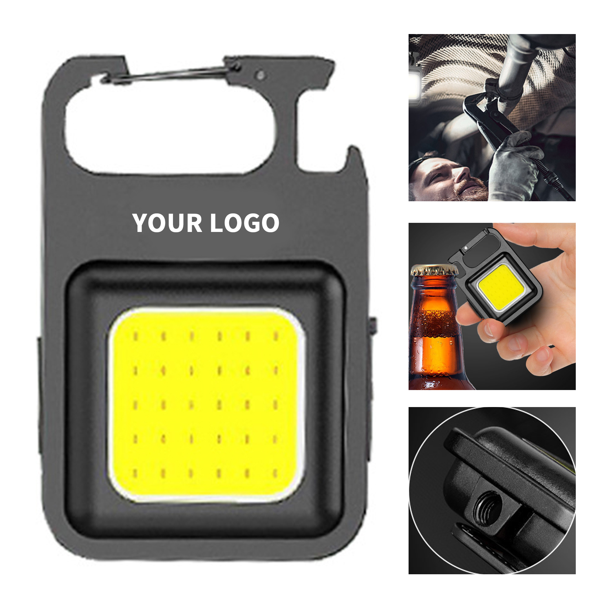Rechargeable Keychain Cob Light With Carabiner 20.4" 2