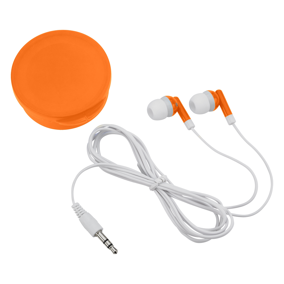 Earbuds In Round Plastic Case 9