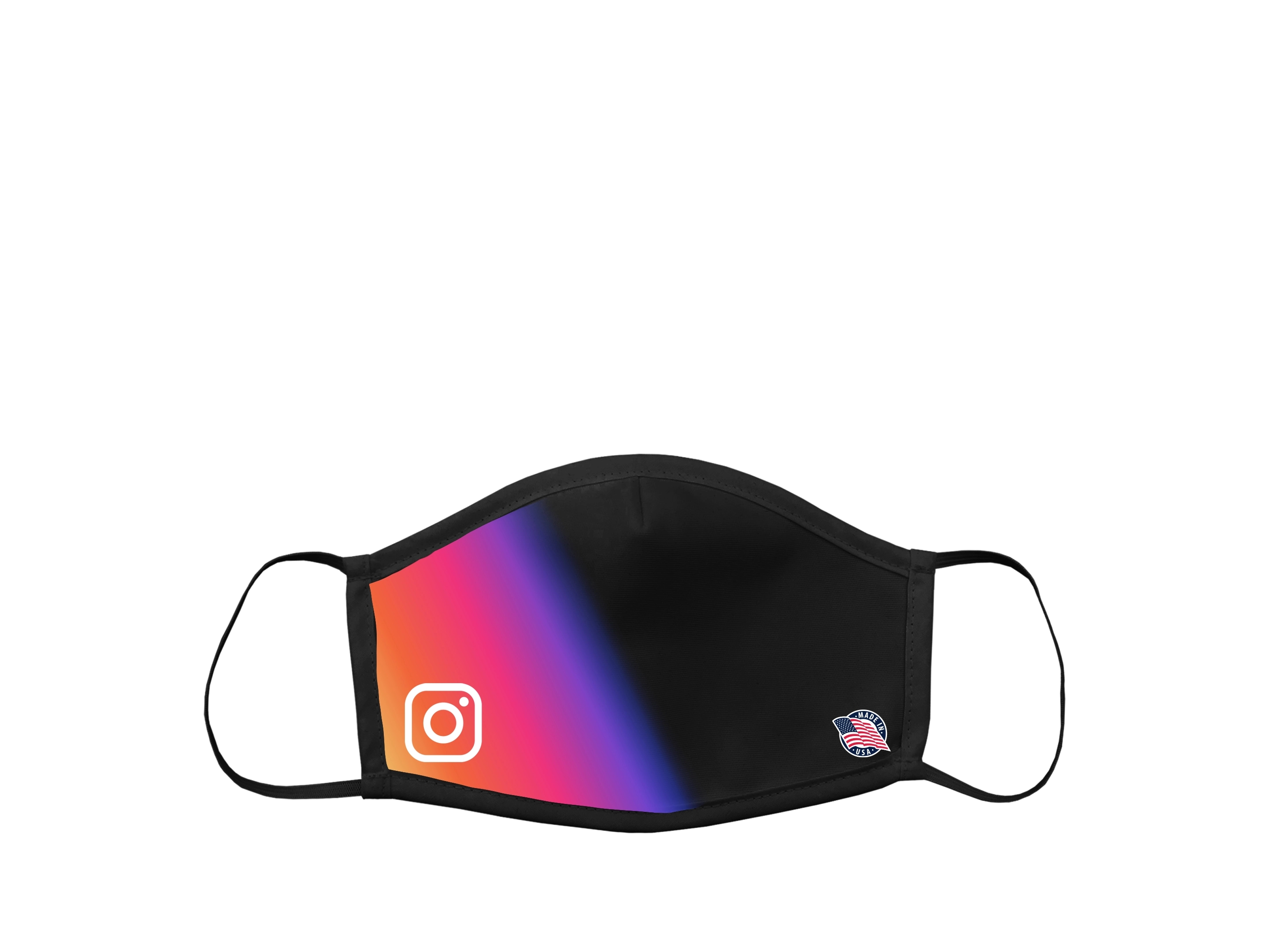 Sublimated Face Mask with Nose Pleat - Black Trim 2