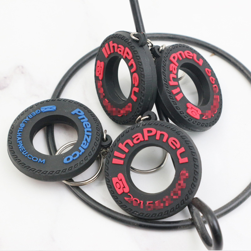 Rubber Mini Racing Tyre Wheel Keychain 2