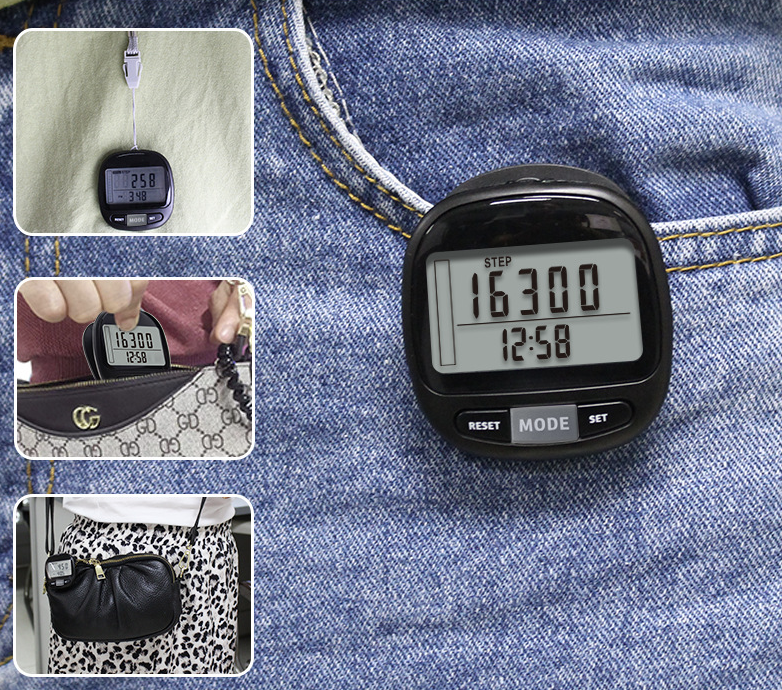 3D Pedometer with Clip & Lanyard 3