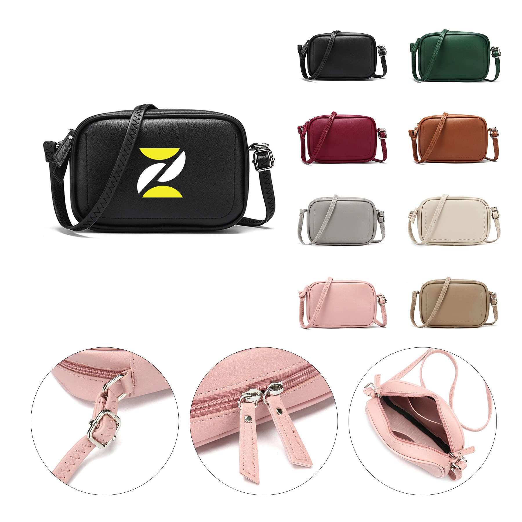 Solid Color Crossbody Bag