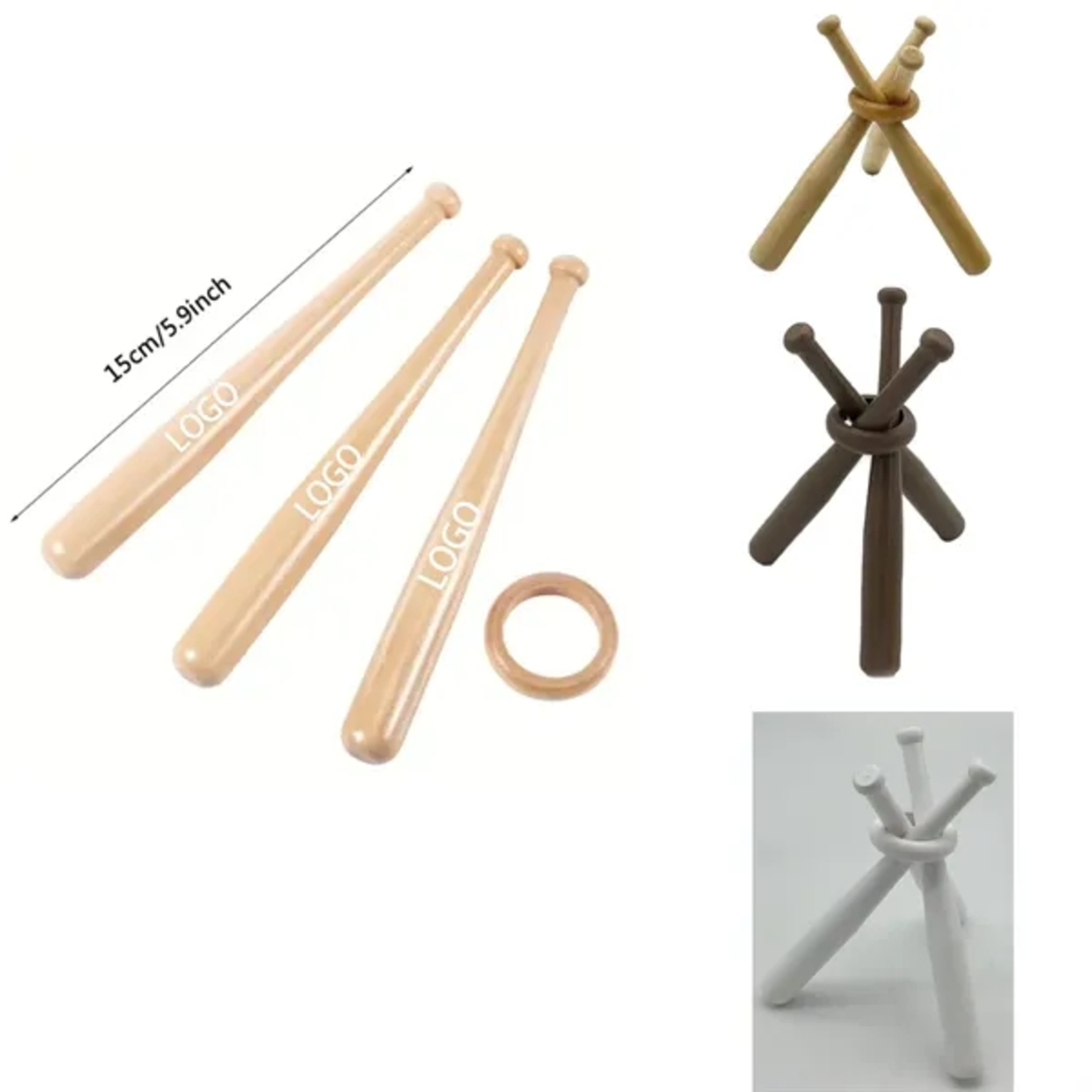 Wooden Baseball Bat Ornament Ball Holder
1