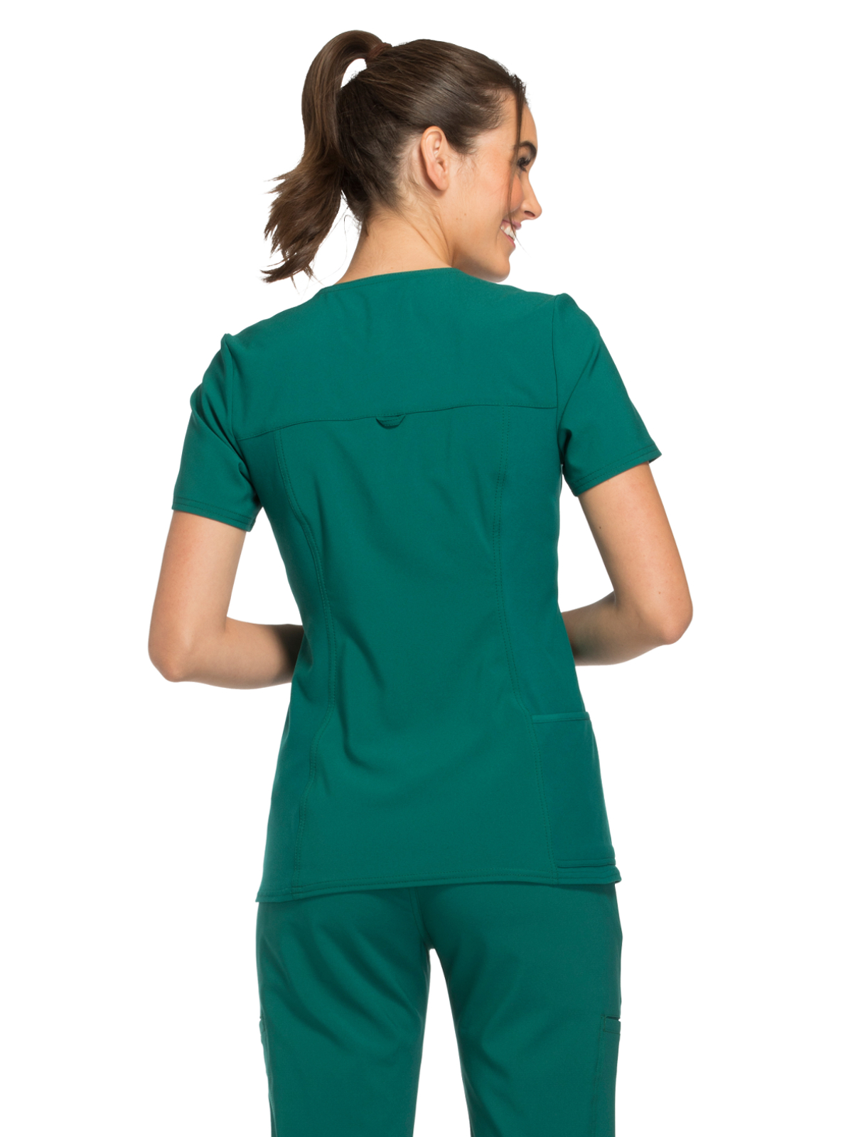 Cherokee - iFlex - Women's 2 Pocket V-Neck Knit Side Panel Top 28