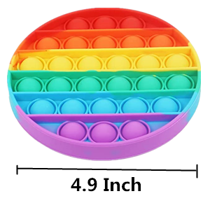 Round Shape Rainbow Color Push Pop Bubble Sensory Fidget Toy 8