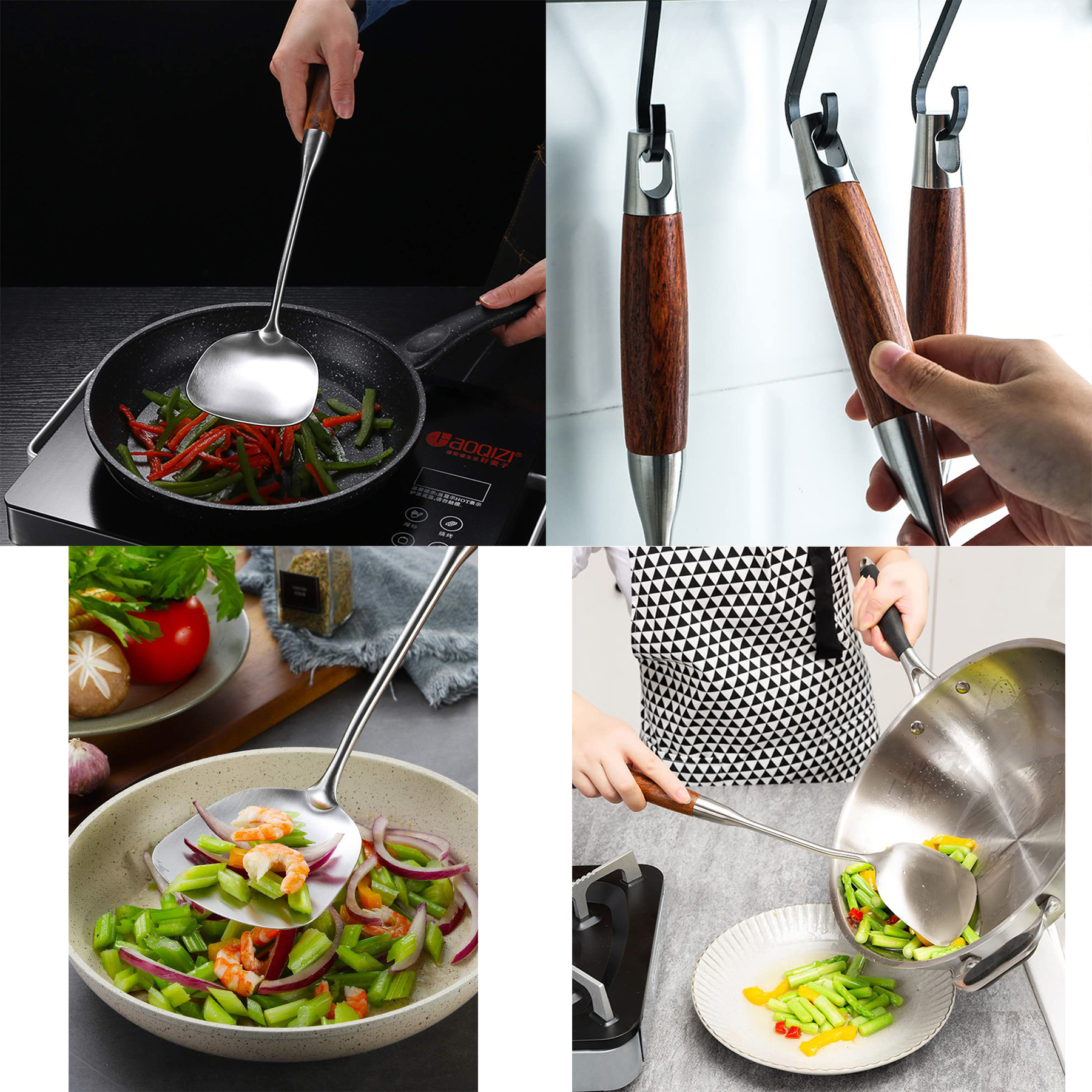 Stainless Steel Professional Wok Spatula Turner 2