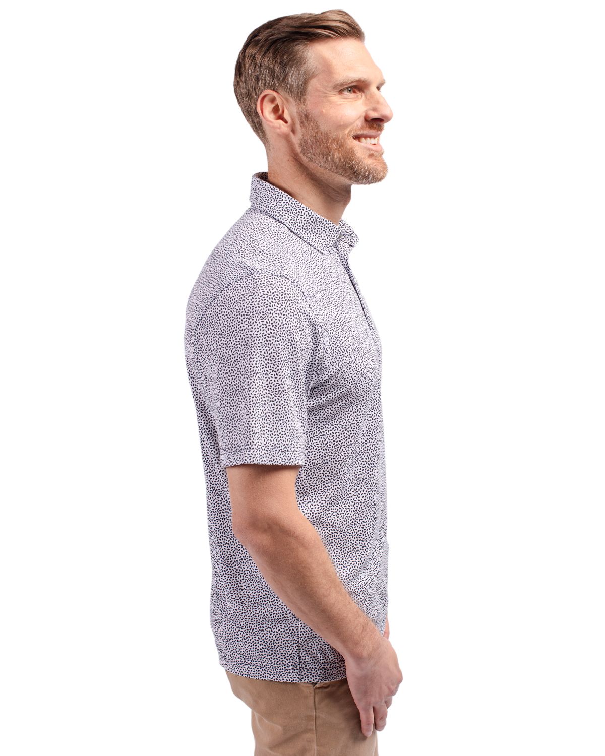 Cutter & Buck Virtue Recycled Botanical Print Featherlight Pique Mens  Polo 88