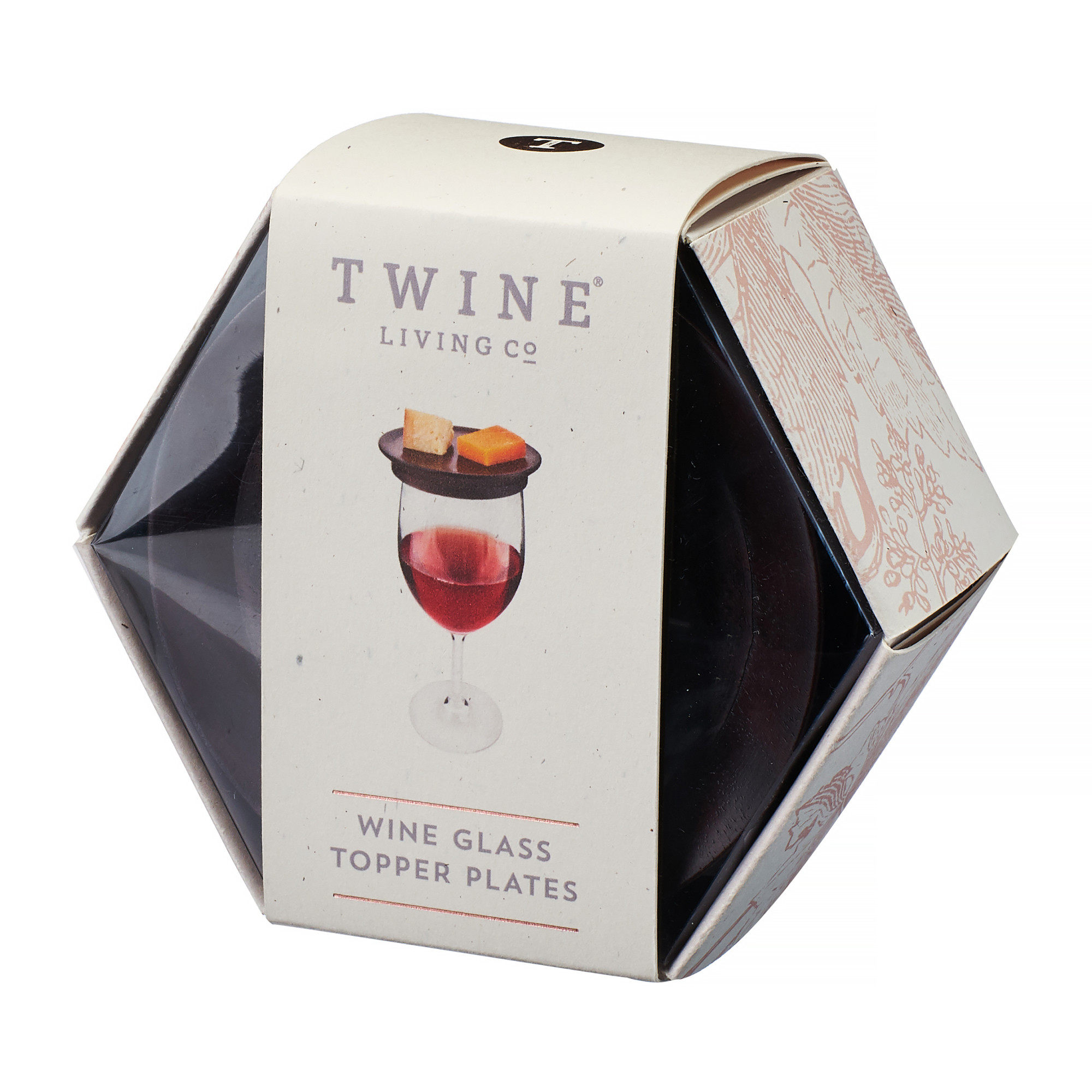 Twine Living® Wine Glass Topper Appetizer Plate, set of 4 1