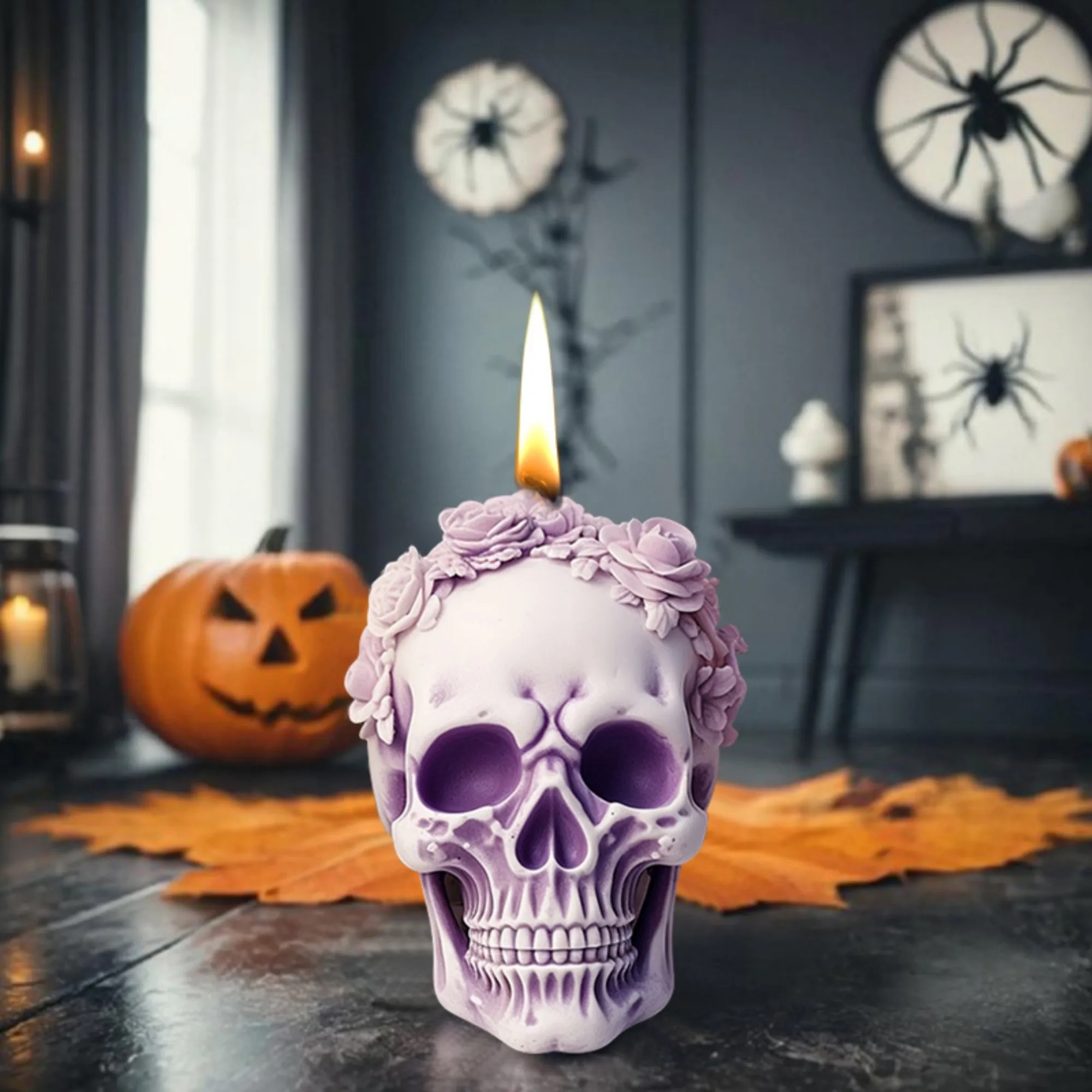 Rose Skull Silicone Mold Halloween Supply 5
