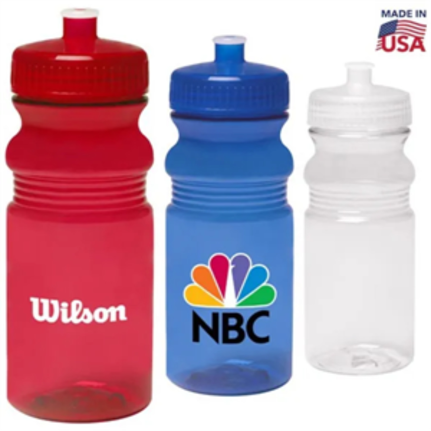 Translucent USA Made Bike Bottle 20 oz. Push Cap 2