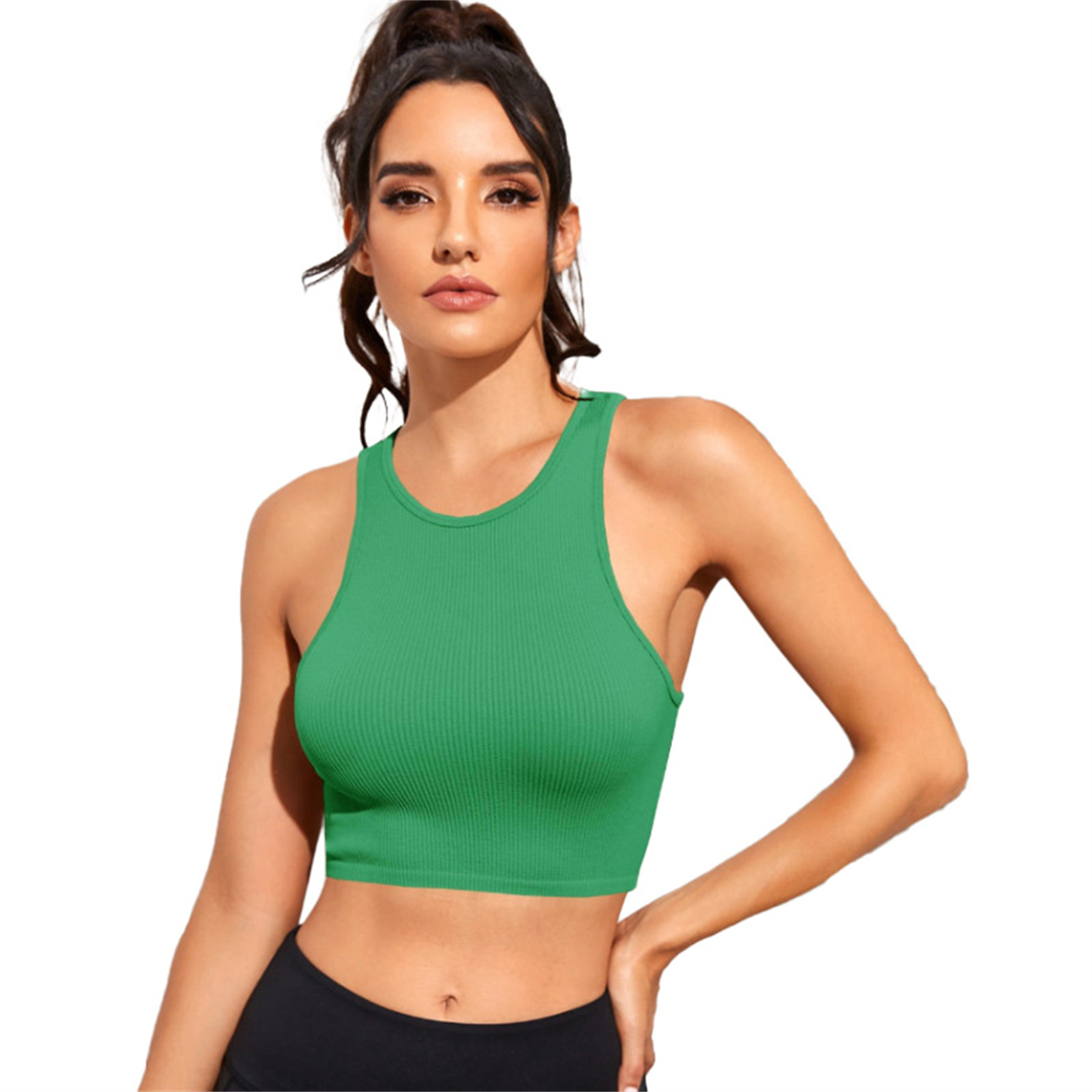 Womens Ribbed Longline Sports Bra 22