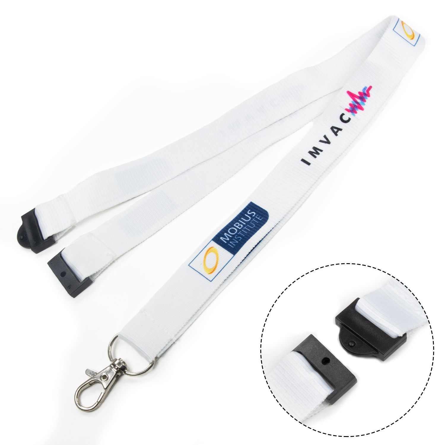 1/2" Polyester Full color Lanyards with Safety Breakaway 1