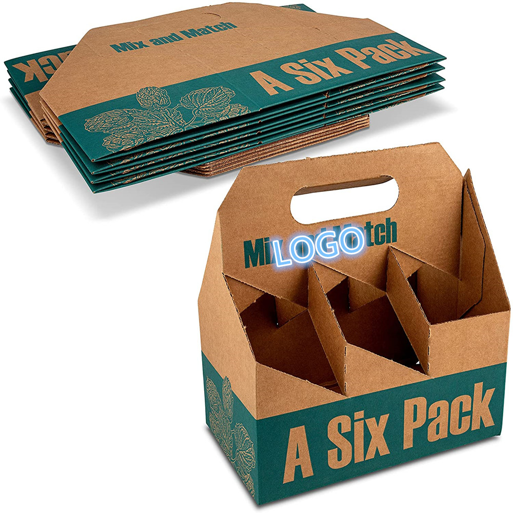 6 Bottle Cardboard Holder with Handle for Beer Drinks 3