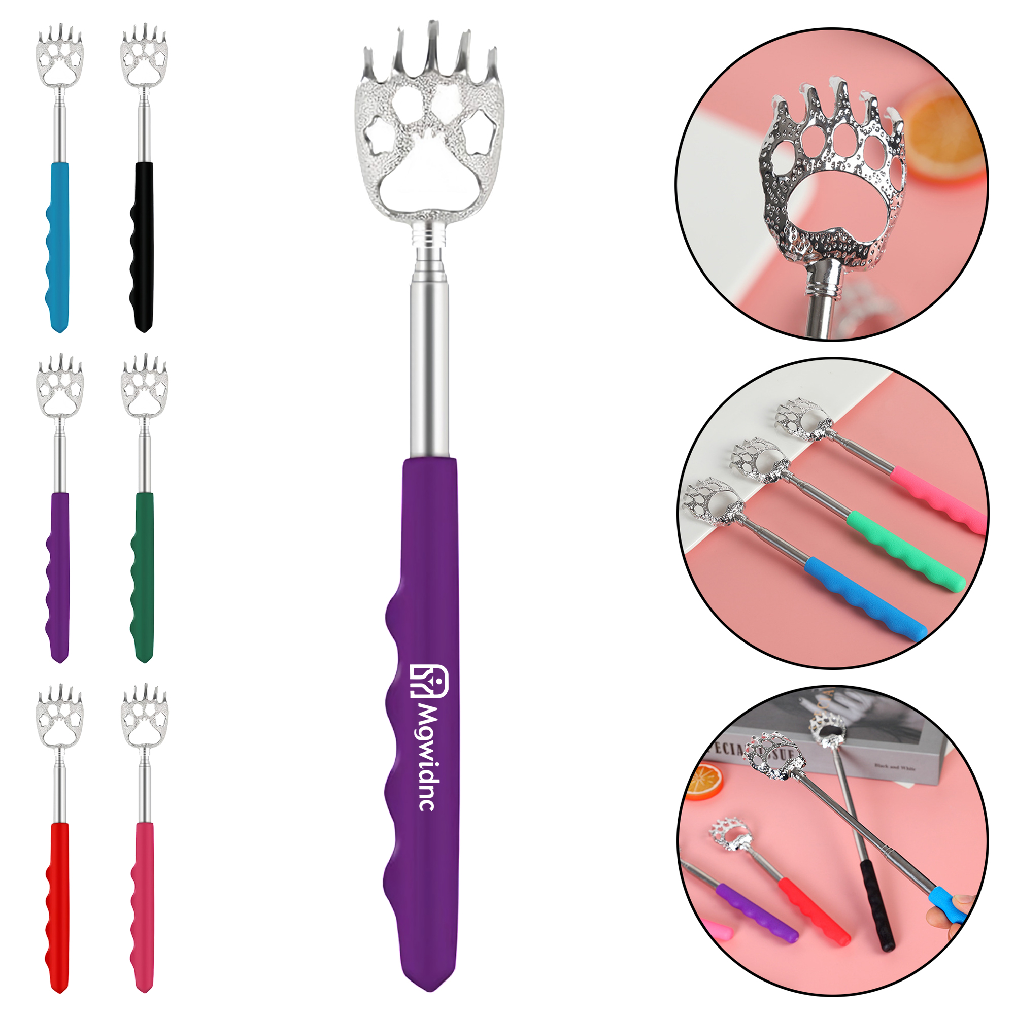 Retractable Stainless Steel Back Scratcher with Finger Grip