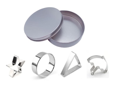 Mini Cookie Stamp Tin — Glossy Silver 8