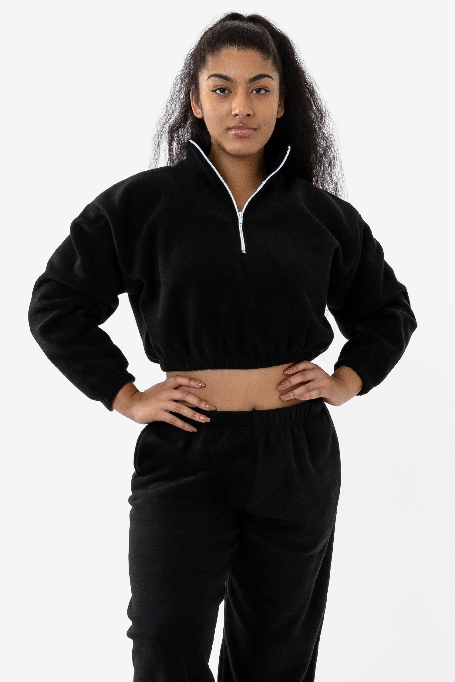 Cropped Polar Fleece Half Zip, custom hoodie or sweatshirt with logo imprint 13