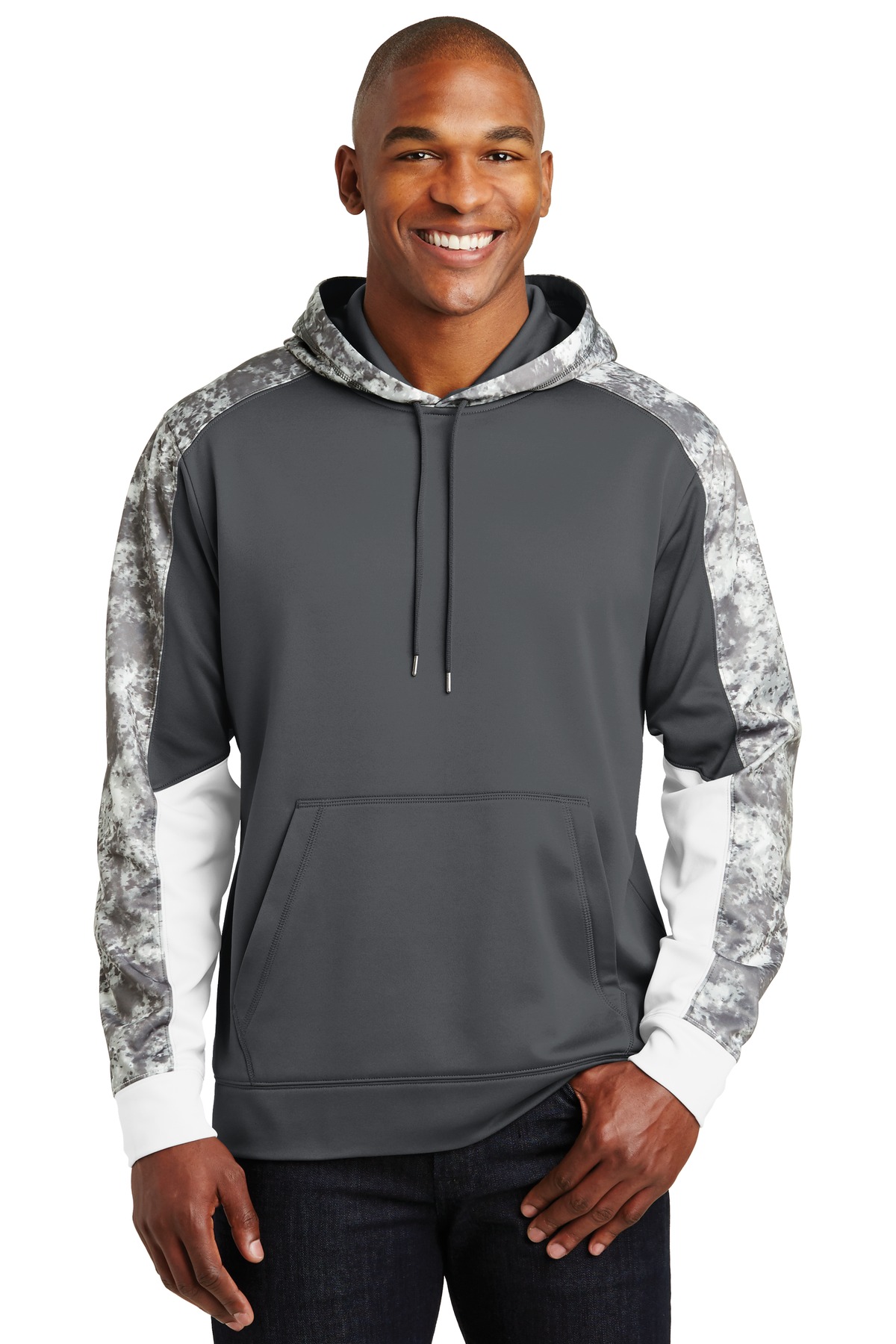 Sport-Tek Sport-Wick Mineral Freeze Fleece Colorblock Hooded Pullover. ST231, custom hoodie or sweatshirt with logo imprint 7