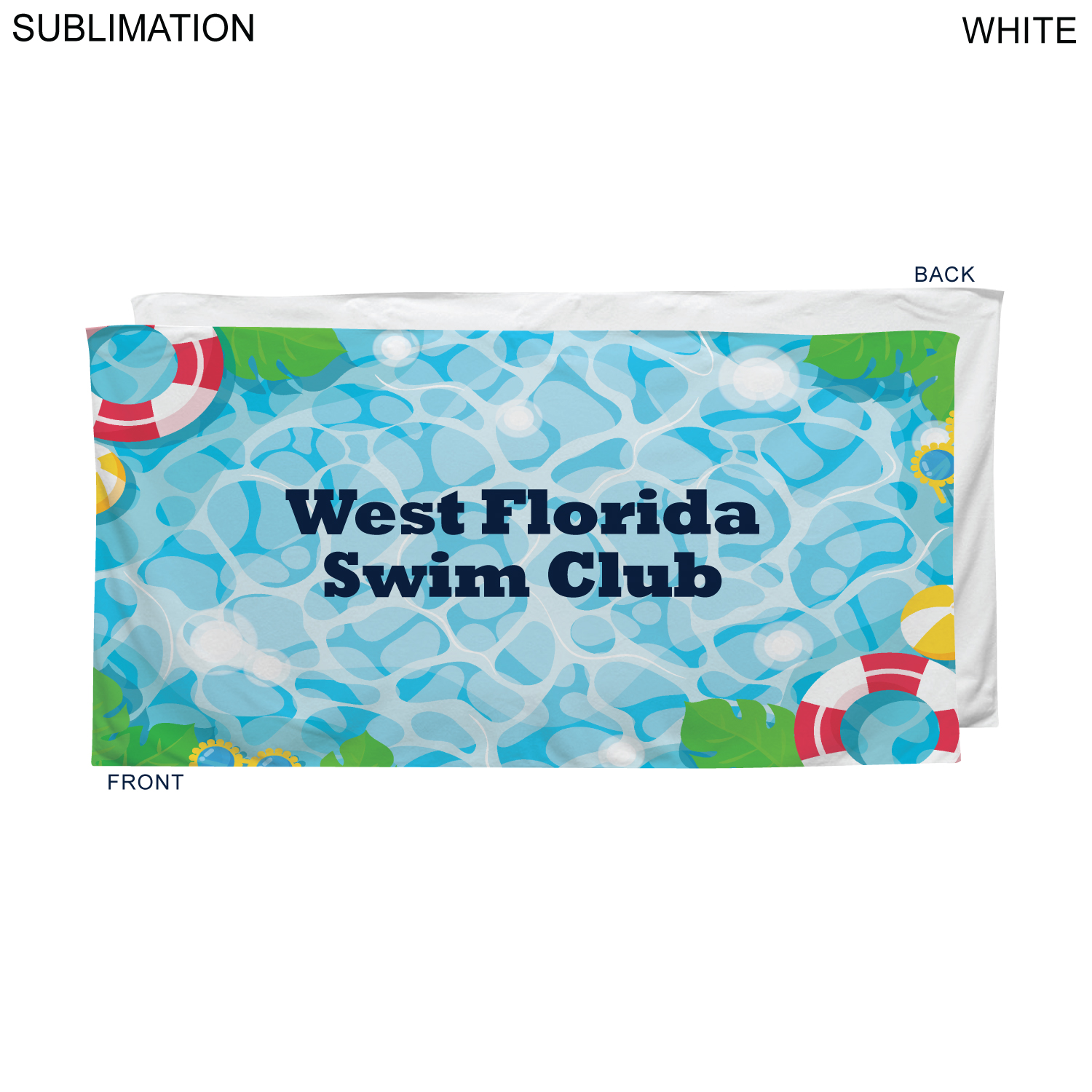 Swim Towel in HEAVIER Plush and Soft Velour Terry Cotton Blend, 30x60, Sublimated Edge to Edge 8