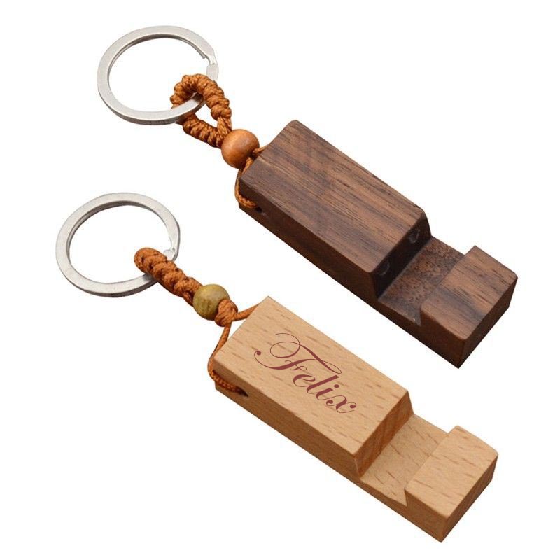 Wood Phone Stand With Key Chain 3
