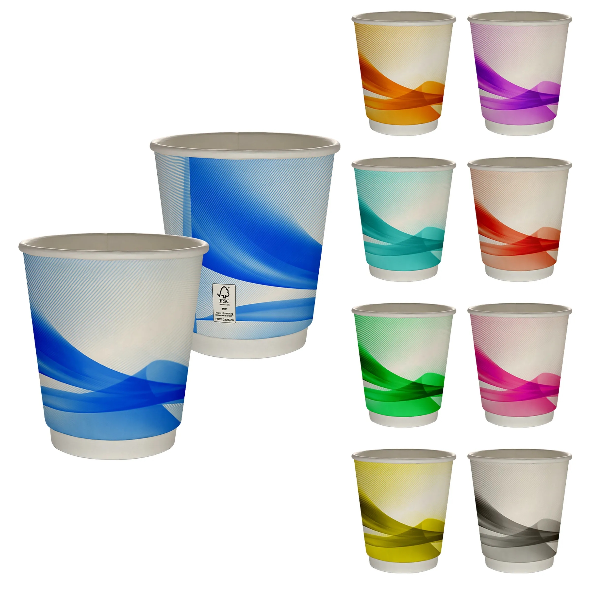 10 oz Full Color Groovy Insulated Paper Cup 11