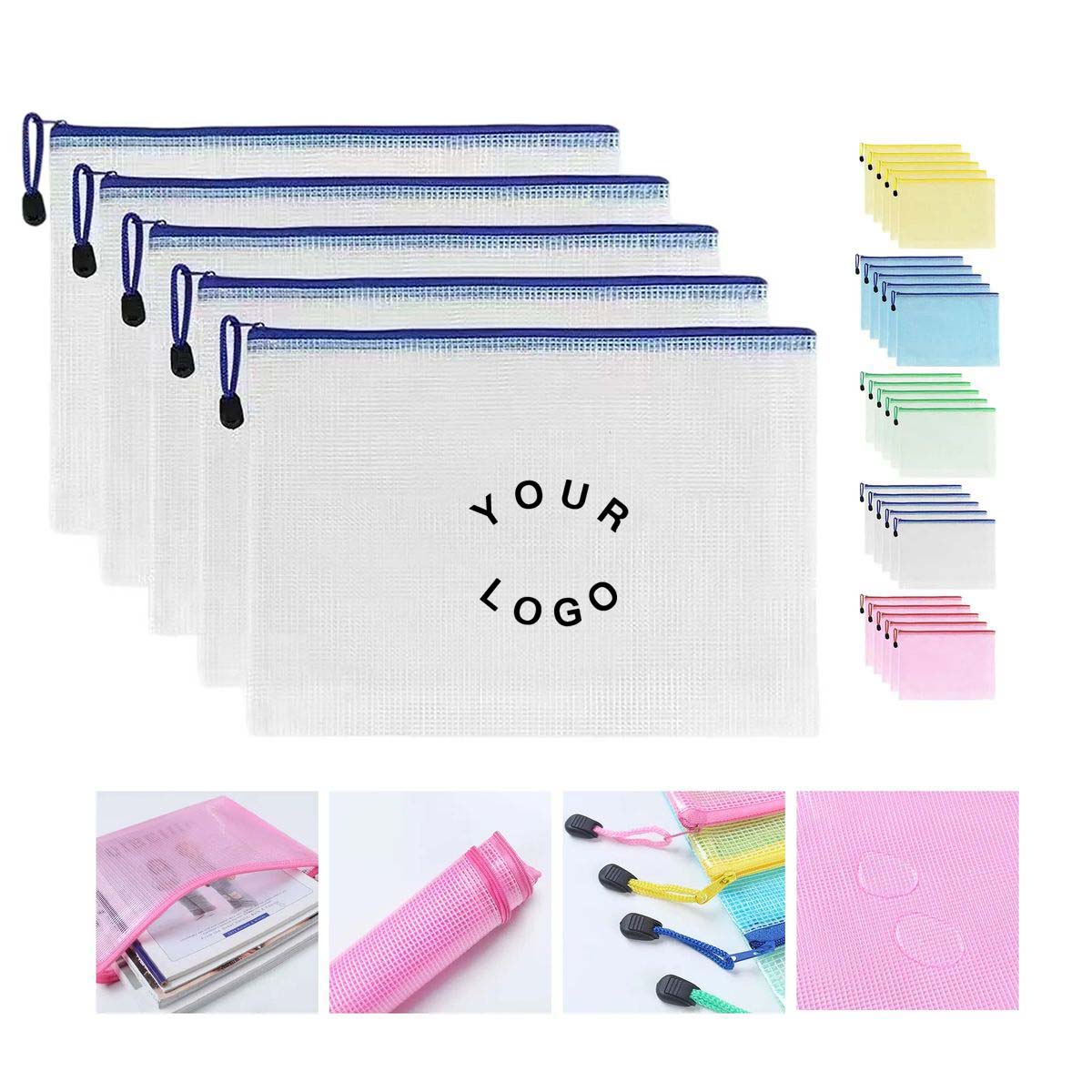 PVC A4 Zipper File Bag Clear Waterproof 4