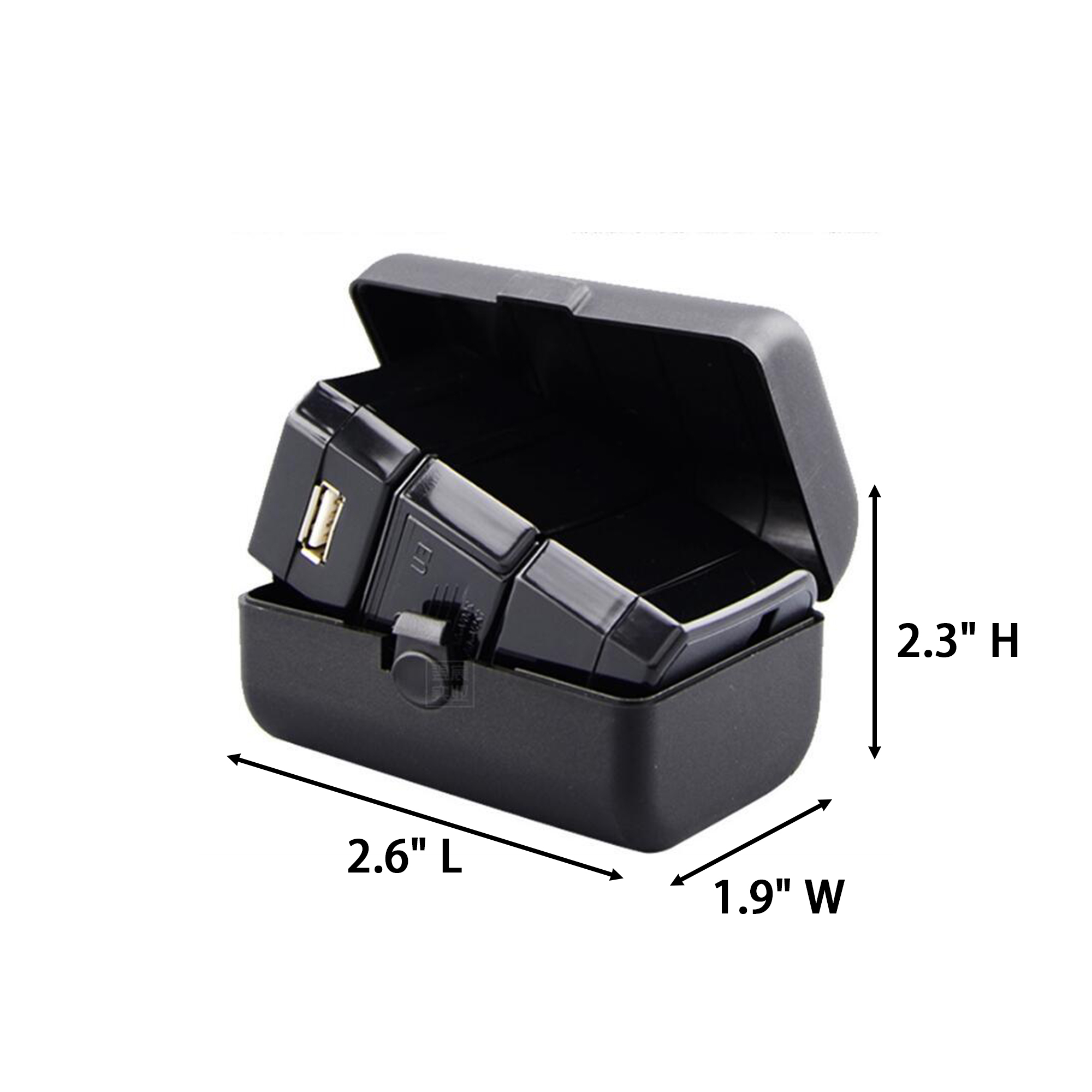 Two In One ABS Universal Power Adapter Travel Socket 2.6" X 1.9" X 2.3" 2