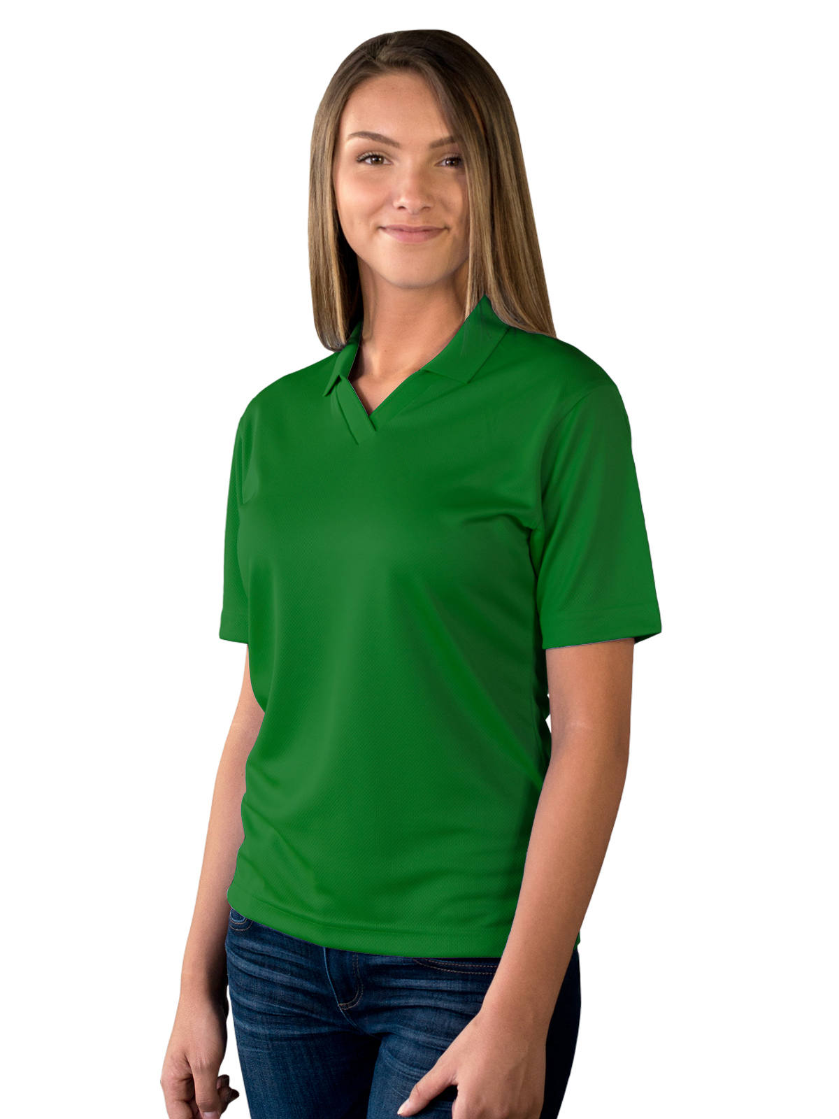 Blue Generation - Women's Pocketless Wicking V-Neck Polo 25