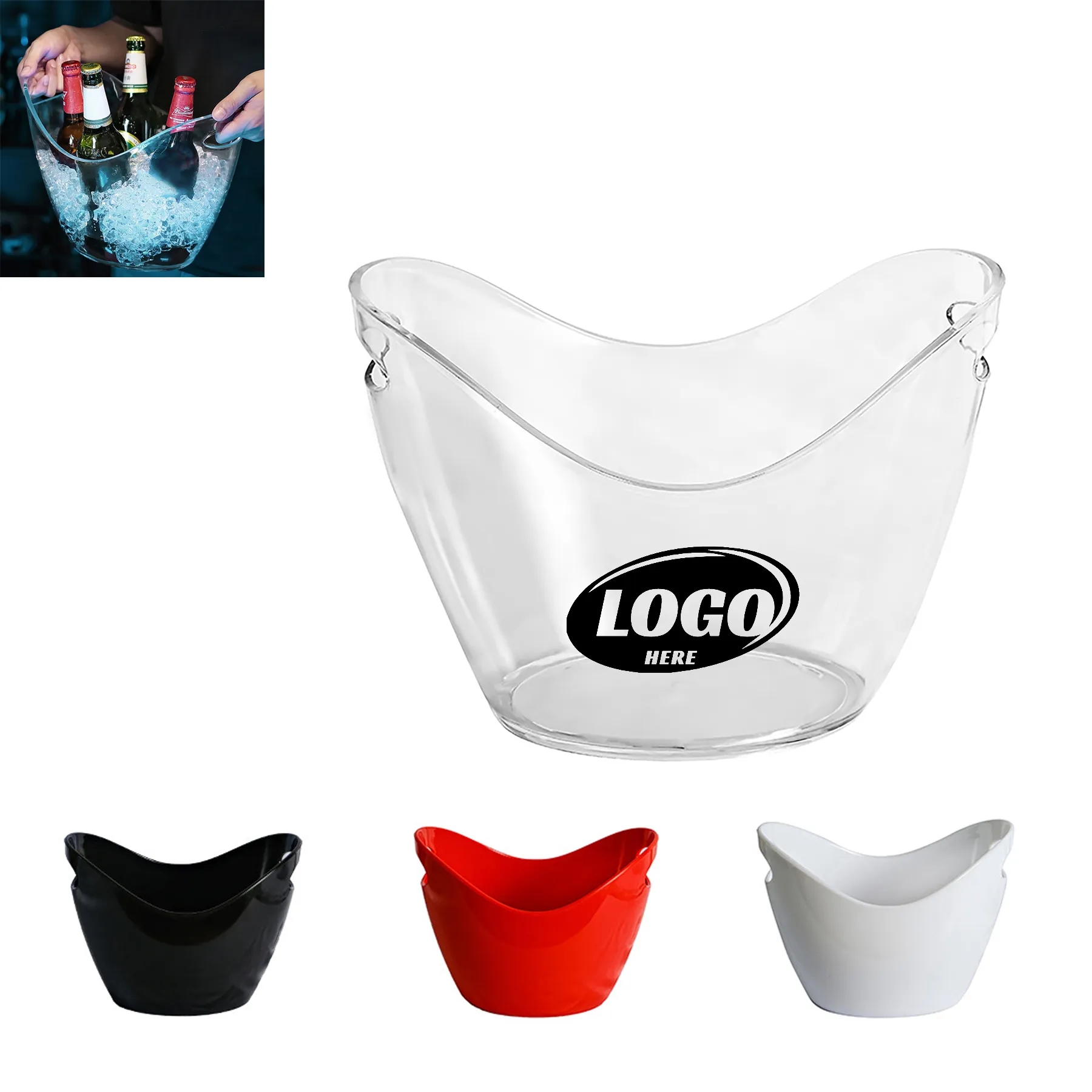 Acrylic 4 Liter Plastic Ice Bucket 2